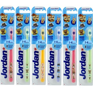 조르단 유아 칫솔 버디1, 혼합색상, 1개입, 6개