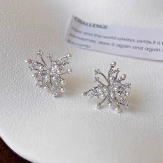 鴻利首飾廠 劉亦菲同款星雲珍珠耳釘 高級感輕奢氣質耳環 新款爆款耳飾