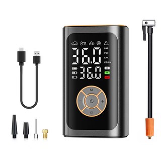 便攜車載智能汽車充氣泵無線數顯打氣筒多功能輪胎用打氣泵充電寶, 無線:1, 1個