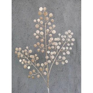 仿真植物 永生花 仿真銀杏葉尤加利 滿天星 鳳尾 龜背葉 花材 金色假花 仿真花 婚禮禮堂布置 家居裝飾, 金搖錢樹, 1個