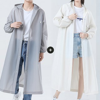 밀크린 성인 우비 워터밤 프리미엄 비옷 1+1 레인코트 일회용 다회용 2종 세트