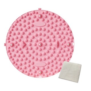 無摺痕設計 加厚加大尺寸 腳底穴位按摩器 原地慢跑按摩墊 促進血液循環, 1個, 超慢跑磁石指壓板【粉色】+靜音止滑墊