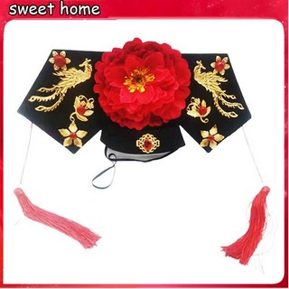 精選優選 格格帽 大人清朝皇后頭飾 古代女嬪妃髮箍 成人宮廷丫鬟帽子 民族服飾 表演服 舞臺裝 戲帽