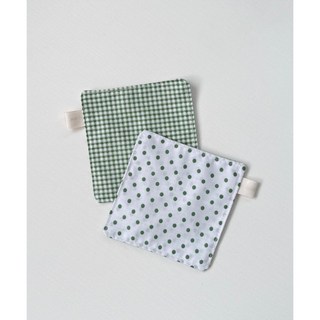 유스토어 핸드메이드 양면 티코스터 홈카페 컵받침 2P 세트, 1세트, 그린