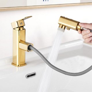 코스토프 골드 싱크대 수도꼭지 세면대 주방 씽크대 수전, 1개