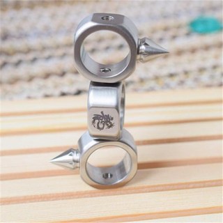 스테인리스 호신용 반지 자기방어 포인트 링 1PC 야외 휴대용 EDC 다기능 자기 방어 스테인레스 스틸 자동차 창 차단기 도구, 1)1PC