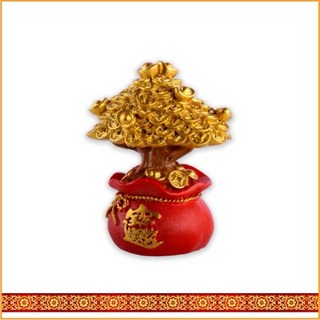 招財樹 搖錢樹 擺件 開運招財, 「已開光」金色字款錢幣招財樹