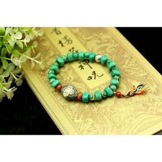 【莊嚴佛淨土】原創設計 綠松石不規則手串, 1個