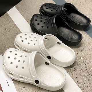 洞洞鞋學生外穿厚底防水透氣涼鞋卡通百搭可愛防滑簡約平底涼拖鞋