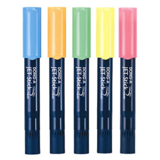 동아 제트스틱 고체 타원형광펜 5개입, 10세트 5색(노랑+분홍+연두+오렌지+하늘)