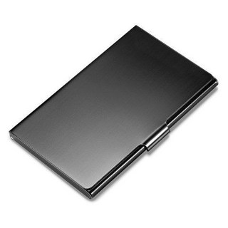名片夾 名片盒商務高檔男名片夾便攜式隨身名片盒子桌面個性創意收納盒女, 翻蓋式金屬黑色, 1個