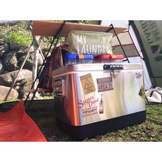 愛露愛玩 【TNR】戶外不鏽鋼車載冰箱，車載便攜，保冷效果佳，露營野餐必備, 1個, 冰桶+冰箱包