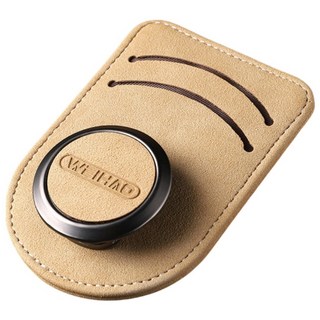 차량용 선글라스 가죽 클립 카드수납 2in1 안경걸이, 베이지, 1개