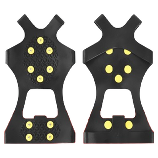 防滑冰爪鞋套，高強度鋼爪，耐磨橡膠，冬季防滑必備，適用多種鞋款, 黑色