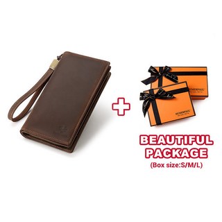 【奧特萊斯】RFID大容量頭層牛皮錢包男長款真皮商務時尚手拿包男皮夾長夾