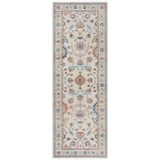 Gertmenian 실내 관리가 쉽고 세탁 가능한 부분 러그 - 7.6 x 12.7cm3 5인치 소형 거실 침실 입구의 통행이 많은 지역에 이상적 캐스퍼 브라운 232, 2x6 러너, 컬렌, 크림/멀티