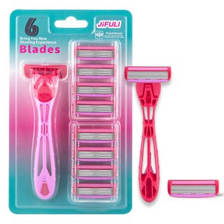 벨누라 지우리 여성 제모기 면도기 + 면도날 9P 세트, 1개, 1개입