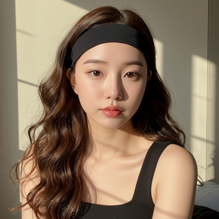 남녀공용 면 헤어밴드 5cm 스판 땀흡수 러닝 운동 헤어밴드