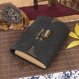 復古密碼鎖筆記本，活頁可拆卸記事本，牛皮紙速寫本，密碼日記本，創意禮品, 深灰色 牛皮紙, 1個