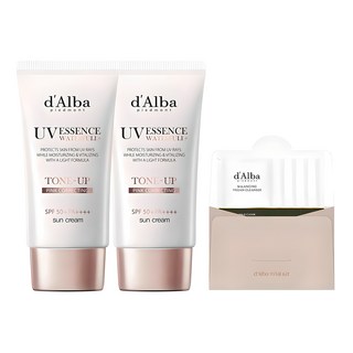 달바 [비건뷰티] 워터풀 톤업 선크림 SPF50+ PA++++ 50ml x 2p + 밸런싱 비건 젤 클렌저 15ml 세트, 1개