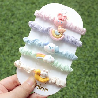 髮圈 橡皮筋 髮繩 頭繩 綁髮圈 多巴胺 奶油 法式 大腸 小皮筋 髮飾, Q50#【5條】全套唯一., 1個