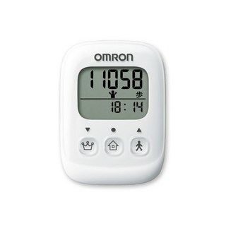 OMRON 歐姆龍 計步器 HJ-325 步數計 大字體 簡單操作 每日行走 一萬步 健康守護者, 白色, 1個