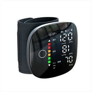 충전식 혈압계 손목 혈압 Eter 스마트 터치스크린 혈압계, 검은색, 1개