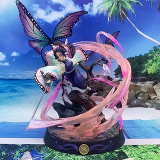 귀멸의 칼날 피규어 코쿠시보 요리이치 귀칼 미니어처 여러종, 虫柱-魔方蝴蝶刃 粉色  36cm, 1개