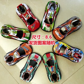 鐵皮玩具車 鐵皮汽車模型 仿真迴力賽車 合金回力車 模型擺件 汽車玩具, 1個, 尺寸8.6玩具車【隨機一只】