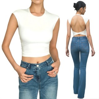 이숍 캡내장 백리스 탱크탑 등파인 나시 크롭탑 브라