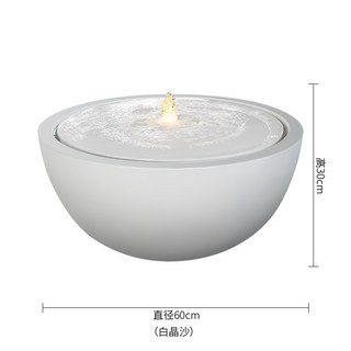 流水盆 流水擺件 生財流水循環聚寶盆 噴泉水景觀聚寶盆 花園庭院簡約循環水缽造景 陽臺會所流水盆, 1個, 白晶沙60*30(cm)