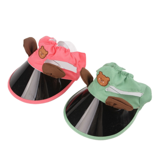 하니펫 반려동물 자외선차단 곰돌이 썬캡, 1개, 핑크