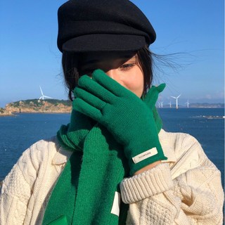 100%羊毛手套 冬季防寒保暖觸屏手套 韓國素色百搭手套