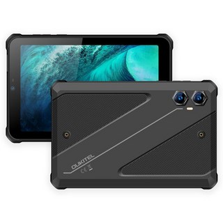 OUKITEL RT3 Plus 三防平板電腦 16GB RAM 128GB ROM 8.0吋 HD IPS 螢幕 11000mAh 大電量 Android 15 雙卡雙待, 黑色, 支援 Wi-Fi 與行動數據