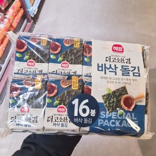 해표 더 고소한 김 바삭돌김, 4.5g, 16개