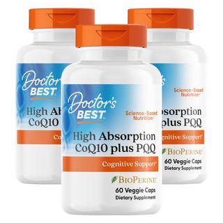 Doctor's BEST 高吸收輔酶Q10 Plus PQQ素食膠囊, 60顆, 3罐