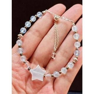 海藍寶星星設計款925銀保色抽拉手串手珠手鍊