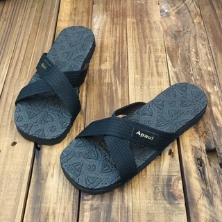 APAUL 雅鉑 11605黑色加厚經典交叉款拖鞋 加厚版 男女款 室內外通用, 黑,25號=鞋長25公分