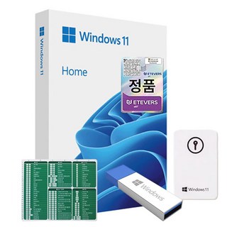 마이크로소프트 정품 Windows 11 Home FPP USB 설치 제품키 처음사용자용 윈도우11 + EXCEL 단축키 마우스패드, 윈도우11 홈 (HAJ-00095)