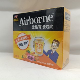 Airborne愛維寶發泡錠 香橙口味 30錠裝 維生素C 人參 紫錐菊, 1個, 30顆