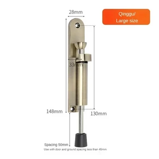 스프링로드 텔레스코픽 도어 스톱퍼 조정 가능한 위치 아연 합금 헤비 듀티 잠금 홀더 중지 벽 보호기 홈, 03 Bronze-Large