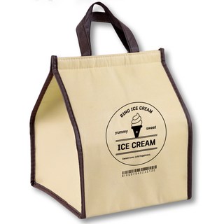 배곧인터내셔널 다용도 벨크로 캠핑 마트 폴딩카트 보온 보냉백, 베이지, 60L