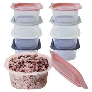 국내생산 온더밥 국내생산 전자레인지용 냉동밥용기 300ml, 혼합색상, 8개