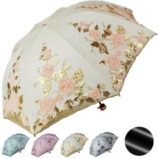 마르벨라 자외선차단 스팽글 3단 양산 암막 우산 겸용