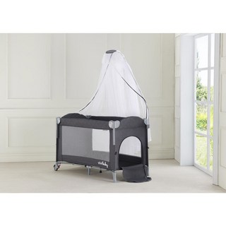 VIVIBABY MF 多功能嬰兒床 (送嬰兒床置物架及嬰兒棉枕 遊戲床 床邊床 成長床) 新色上市, 深灰M, 深灰