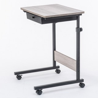 拜爾家居 升降活動邊桌 附抽屜 MIT台灣製造 外銷產品 移動式升降桌 懶人桌 床邊桌, 皇家橡木