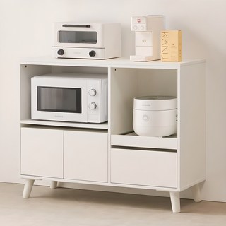퍼니하우스 뮤아 LPM 주방수납장 전자렌지대 1000 방문설치, 화이트, 2단