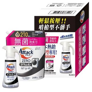 Attack ZERO超濃縮噴槍型洗衣凝露 滾筒洗衣機專用補充包 (400公克+2100公克), 1個, 400L