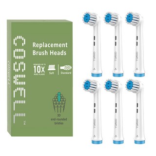 COSWELL 歐樂B PRO/D/P系列 電動牙刷刷頭 柔軟刷毛 有效清潔牙菌斑 3D圓頭設計 舒適按摩牙齦, 1個, 6個裝