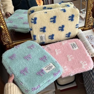 筆電包 電腦包 ipad平板包 韓國毛絨蝴蝶結ipad平板電腦包ins風筆記本11吋13吋電腦內膽包, 薄荷綠,11寸, 1個